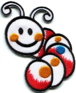 Caterpillar worm insect bug retro kids applique iron-on patch small new S-186