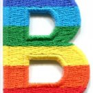 Letter B gay lesbian LGBT rainbow english alphabet applique iron-on patch S-909