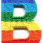 Letter B gay lesbian LGBT rainbow english alphabet applique iron-on patch S-909