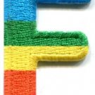 Letter F gay lesbian LGBT rainbow english alphabet applique iron-on patch S-913