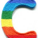 Letter C gay lesbian LGBT rainbow english alphabet applique iron-on patch S-910