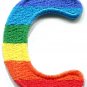 Letter C gay lesbian LGBT rainbow english alphabet applique iron-on patch S-910