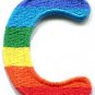 Letter C gay lesbian LGBT rainbow english alphabet applique iron-on patch S-910