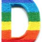 Letter D gay lesbian LGBT rainbow english alphabet applique iron-on patch S-911