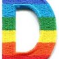Letter D gay lesbian LGBT rainbow english alphabet applique iron-on patch S-911