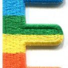 Letter E gay lesbian LGBT rainbow english alphabet applique iron-on patch S-912