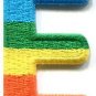 Letter E gay lesbian LGBT rainbow english alphabet applique iron-on patch S-912