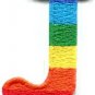 Letter J gay lesbian LGBT rainbow english alphabet applique iron-on patch S-917