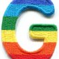 Letter G gay lesbian LGBT rainbow english alphabet applique iron-on patch S-914