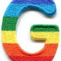Letter G gay lesbian LGBT rainbow english alphabet applique iron-on patch S-914