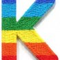Letter K gay lesbian LGBT rainbow english alphabet applique iron-on patch S-918