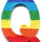 Letter Q rainbow english gay lesbian LGBT alphabet applique iron-on patch S-924