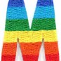 Letter M gay lesbian LGBT rainbow english alphabet applique iron-on patch S-920