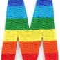 Letter M gay lesbian LGBT rainbow english alphabet applique iron-on patch S-920