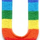 Letter U rainbow english gay lesbian LGBT alphabet applique iron-on patch S-928