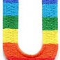 Letter U rainbow english gay lesbian LGBT alphabet applique iron-on patch S-928