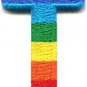Letter T rainbow english gay lesbian LGBT alphabet applique iron-on patch S-927