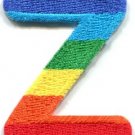 Letter Z rainbow english gay lesbian LGBT alphabet applique iron-on patch S-933