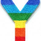 Letter Y rainbow english gay lesbian LGBT alphabet applique iron-on patch S-932