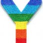Letter Y rainbow english gay lesbian LGBT alphabet applique iron-on patch S-932