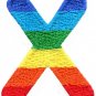 Letter X rainbow english gay lesbian LGBT alphabet applique iron-on patch S-931