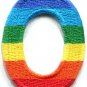 Number 0 counting zero gay lesbian LGBT rainbow applique iron-on patch S-1020