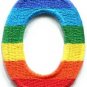 Number 0 counting zero gay lesbian LGBT rainbow applique iron-on patch S-1020