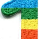 Number 1 counting one gay lesbian LGBT rainbow applique iron-on patch S-1021
