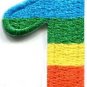 Number 1 counting one gay lesbian LGBT rainbow applique iron-on patch S-1021