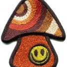 Mushroom smiley face retro hippie boho peace weed applique iron-on patch S-1039
