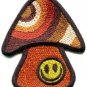 Mushroom smiley face retro hippie boho peace weed applique iron-on patch S-1039