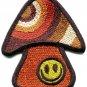 Mushroom smiley face retro hippie boho peace weed applique iron-on patch S-1039