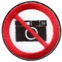 No Cameras pictures photos sign symbol warning applique iron-on patch Small S646