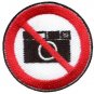 No Cameras pictures photos sign symbol warning applique iron-on patch Small S646