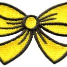 Yellow bow knot ribbon boho retro sew sewing applique iron-on patch new S-441
