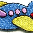 Airplane plane kids fun flying retro sew sewing applique iron-on patch new S-470