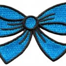 Blue bow knot ribbon boho retro sew sewing applique iron-on patch new S-439