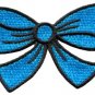 Blue bow knot ribbon boho retro sew sewing applique iron-on patch new S-439