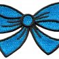 Blue bow knot ribbon boho retro sew sewing applique iron-on patch new S-439