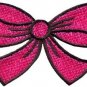 Hot pink bow knot ribbon boho retro sew sewing applique iron-on patch new S-443