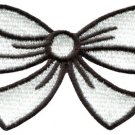 White bow knot ribbon boho retro sew sewing applique iron-on patch new S-445
