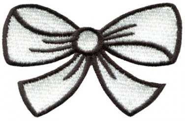 White bow knot ribbon boho retro sew sewing applique iron-on patch new S-445