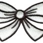 White bow knot ribbon boho retro sew sewing applique iron-on patch new S-445