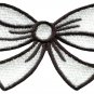 White bow knot ribbon boho retro sew sewing applique iron-on patch new S-445