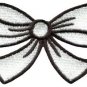 White bow knot ribbon boho retro sew sewing applique iron-on patch new S-445
