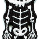Skull skeleton goth punk emo horror biker applique iron-on patch new S-257