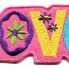Love peace boho hippie flower power retro weed applique iron-on patch new S-38