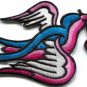 Bird cherries tattoo applique iron-on patch new S-293