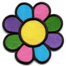 Flower power hippie applique iron-on patch small S-116