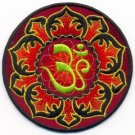 Aum om infinity hindu yoga indian lotus retro hippie applique iron-on patch T-10